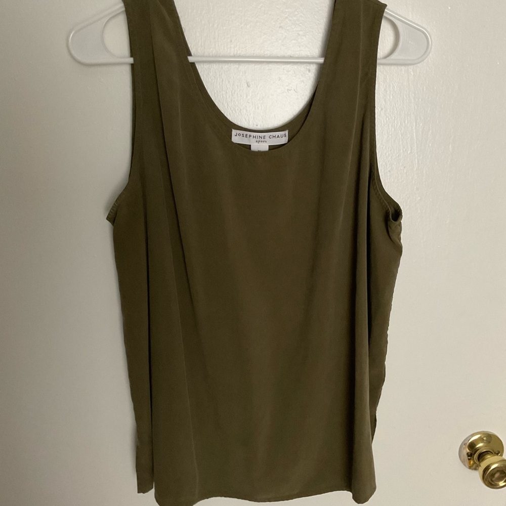Josephine Chaus Olive Green Sleeveless Blouse